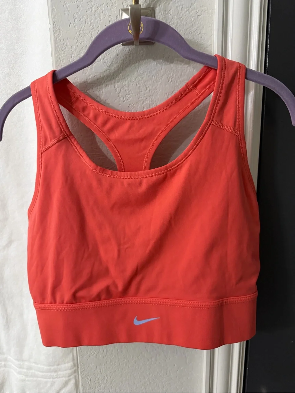 Nike Dri-FIT Racerback Medium Support Sports Bra Coral XL